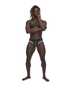 Male Power Sport Mesh Thong Black