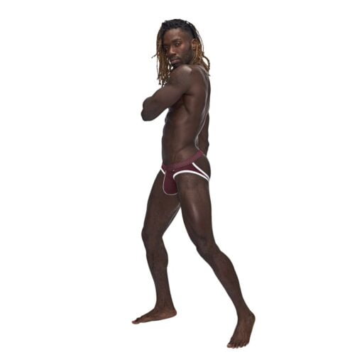 Male Power Sport Mesh Jock Burgundy - Image 3