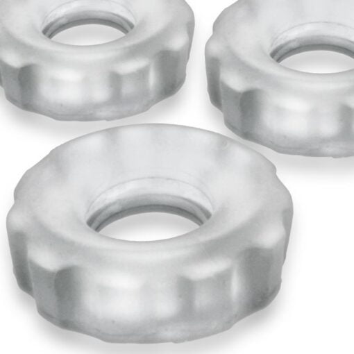 Super Hunkyjunk 3 Pc Cockrings Clear Ice - Image 3