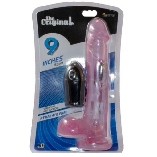 Cock and Balls w Suction 9in Purple