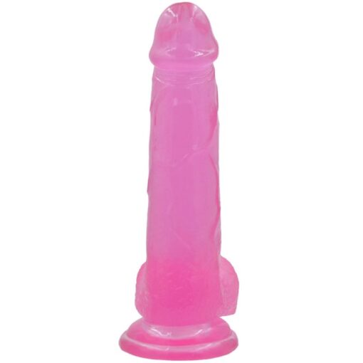 Jelly Studs 8in Crystal Dildo Large Pink - Image 3
