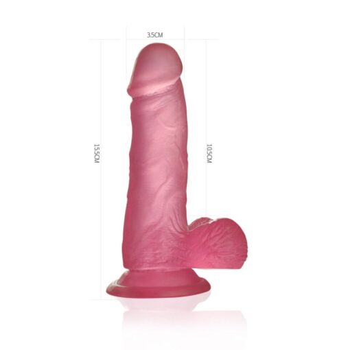 Jelly Studs 6in Crystal Dildo Small Pink - Image 2