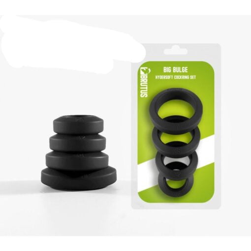 Brutus Big Bulge Silicone Cock Ring 4 Pc Set - Image 4