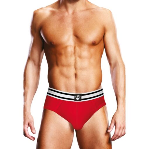 Prowler Open Back Brief White/Red