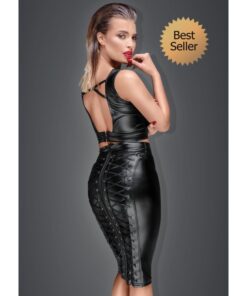 Power Wetlook Pencil Skirt w Long Zipper