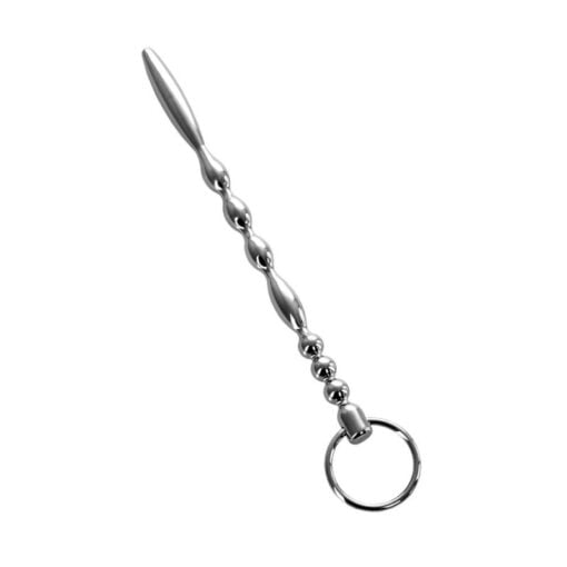 Silver Metal Urethral Plug w Ring - Image 2