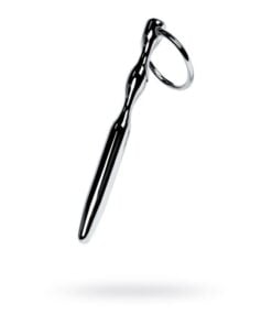 Silver Metal Bullet Shaped Urethral Plug w Ring