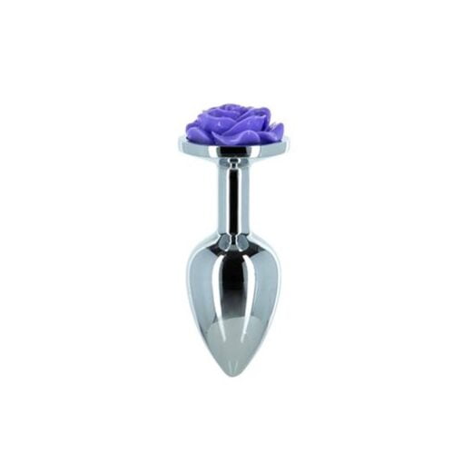 Purple Rose 3in  Metal Butt Plug - Image 3