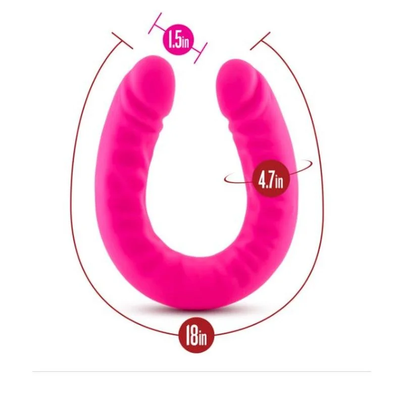 Ruse Silicone Slim 18in Hot Pink Double Dong - Image 4