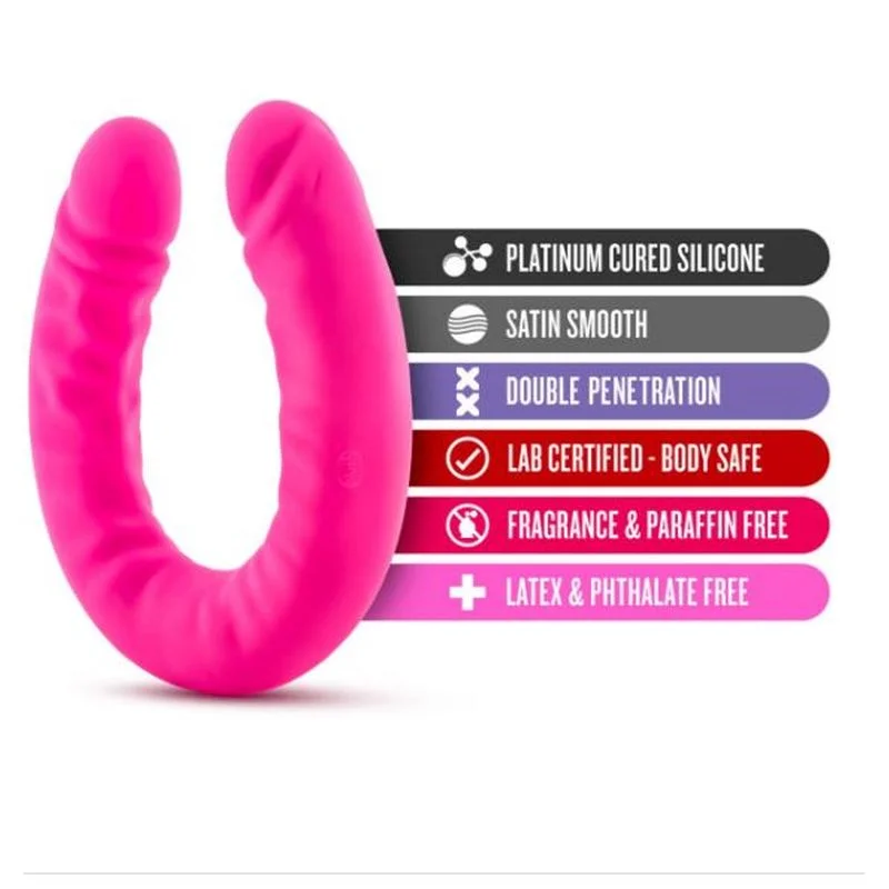 Ruse Silicone Slim 18in Hot Pink Double Dong - Image 5