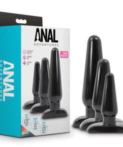 Anal Adventures 3 Pc Basic Plug Kit Black