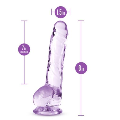 Naturally Yours 8" Crystaline Dildo Amethyst - Image 4