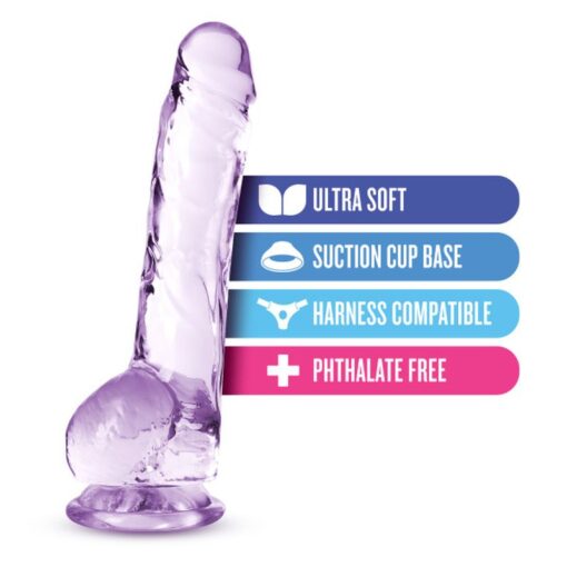 Naturally Yours 8" Crystaline Dildo Amethyst - Image 5