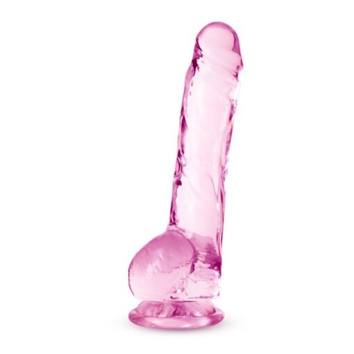 Naturally Yours 8" Crystaline Dildo Rose - Image 2