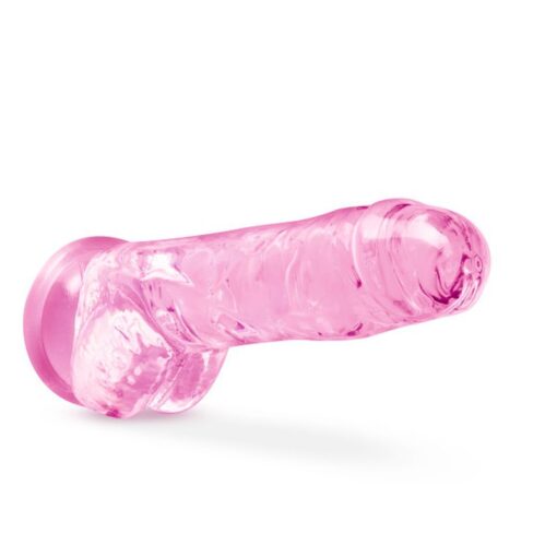 Naturally Yours 8" Crystaline Dildo Rose - Image 3