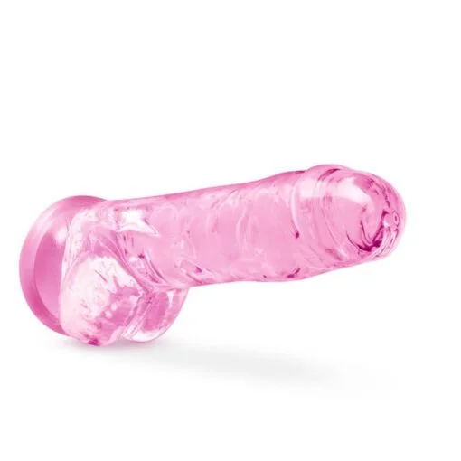 Naturally Yours 8" Crystaline Dildo Rose - Image 3