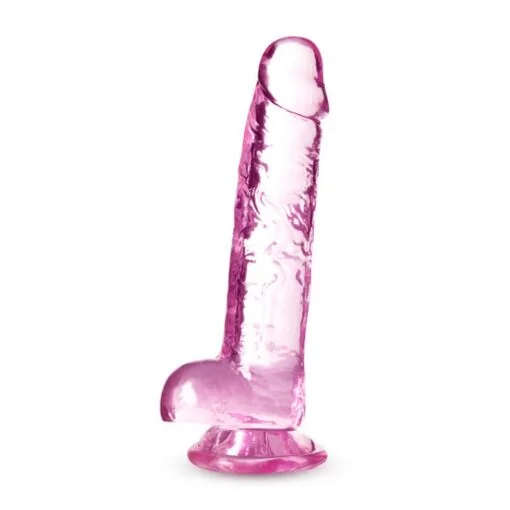 Naturally Yours 7" Crystaline Dildo Rose - Image 2