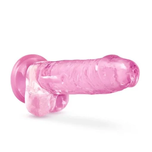 Naturally Yours 7" Crystaline Dildo Rose - Image 3