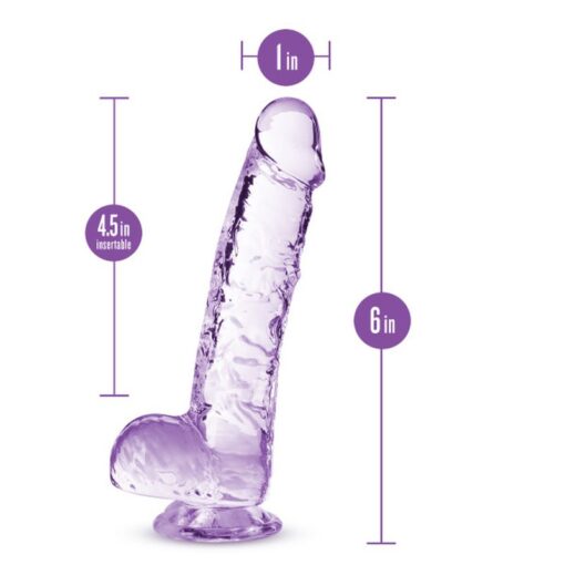 Naturally Yours 6" Crystaline Dildo Amethyst - Image 4