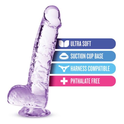 Naturally Yours 6" Crystaline Dildo Amethyst - Image 5