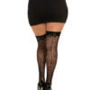 Diamond Net Thigh High With Bow