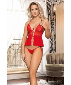 Cara 2 Pc Babydoll & G-String Red