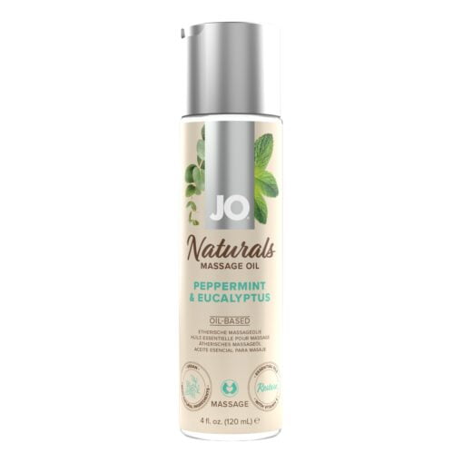 JO Naturals Massage Oil 4 Oz / 120 ml Peppermint & Eucalyptus