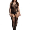 Lace Suspender Bodystocking - Black - OSX