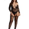 Criss Cross Neck Suspender Bodystocking