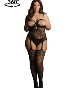 Suspender Rhinestone Bodystocking