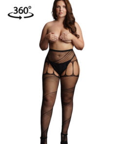 Crotchless Cut-Out Pantyhose - Black - OSX