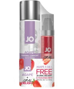 JO Agape 4 Oz / 120 ml + Oral Delight Strawberry 1 Oz / 30 ml