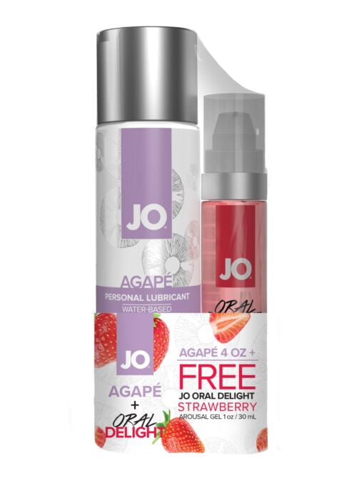 JO Agape 4 Oz / 120 ml + Oral Delight Strawberry 1 Oz / 30 ml