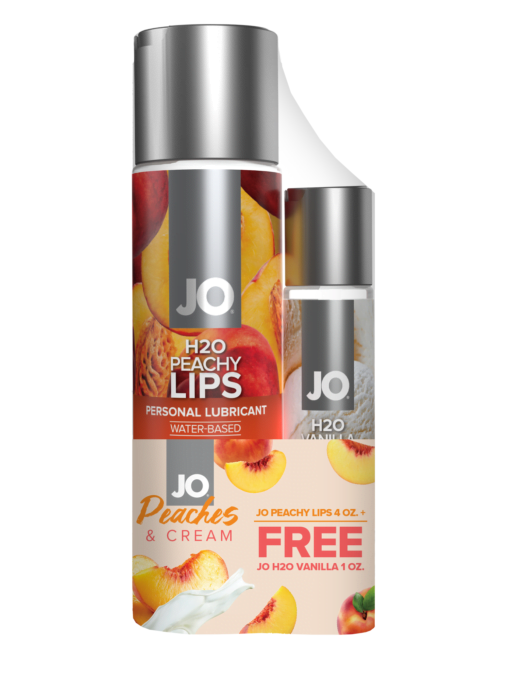 JO H2O Flavored 4 Oz / 120 ml Peachy Lips + JO H2O 1 Oz / 30 ml Vanilla