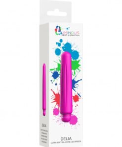 Delia - ABS Bullet With Silicone Sleeve - 10-Speeds - Fuchsia