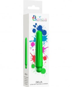 Delia - ABS Bullet With Silicone Sleeve - 10-Speeds - Green