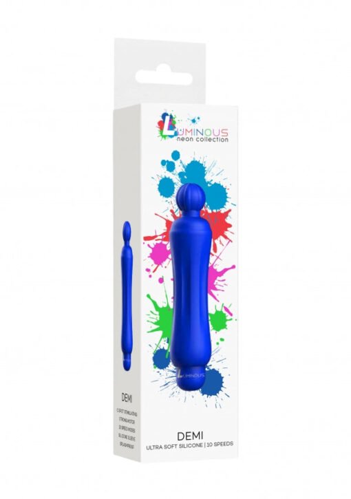 Demi - ABS Bullet With Silicone Sleeve - 10-Speeds - Royal Blue