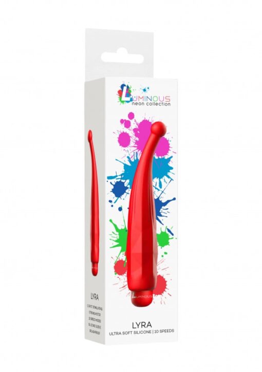 Lyra - ABS Bullet With Silicone Sleeve - 10-Speeds - Red