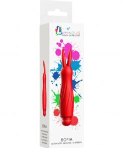 Sofia - ABS Bullet With Silicone Sleeve - 10-Speeds - Red