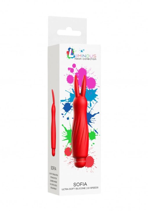 Sofia - ABS Bullet With Silicone Sleeve - 10-Speeds - Red