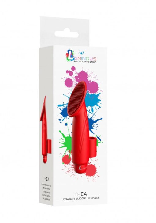 Thea - ABS Bullet With Silicone Sleeve - 10-Speeds - Red