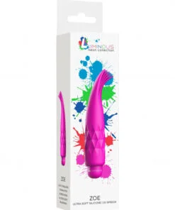 Zoe - ABS Bullet With Silicone Sleeve - 10-Speeds - Fuchsia