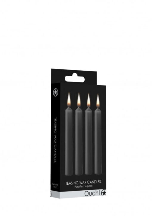 Teasing Wax Candles - Parafin - 4-pack - Black