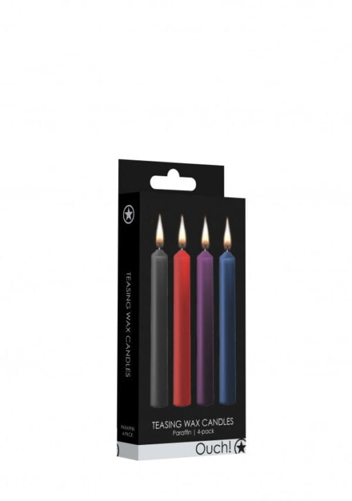 Teasing Wax Candles - Parafin - 4-pack - Mixed Colors