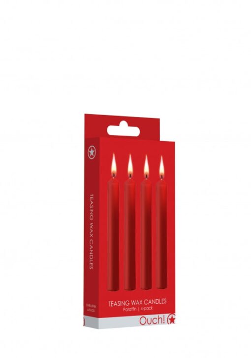 Teasing Wax Candles - Parafin - 4-pack - Red