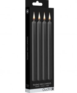 Teasing Wax Candles Large - Parafin - 4-pack - Black