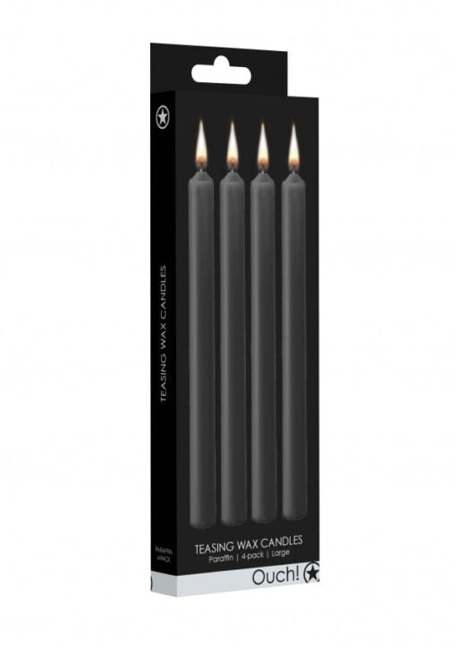 Teasing Wax Candles Large - Parafin - 4-pack - Black