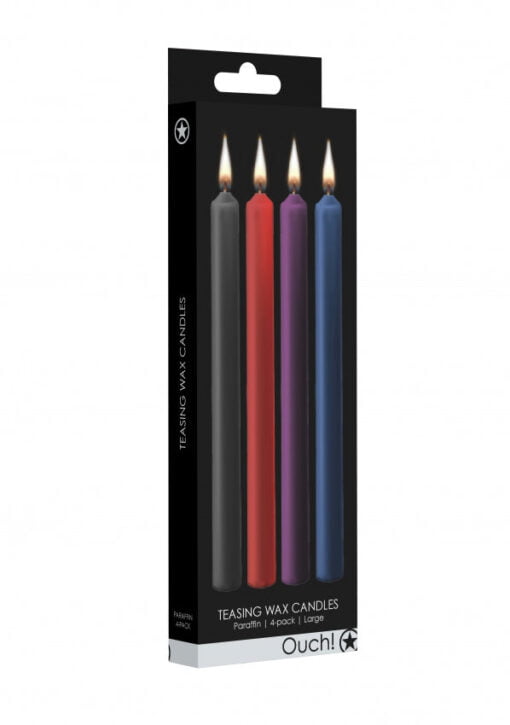 Teasing Wax Candles Large - Parafin - 4-pack - Mixed Colours