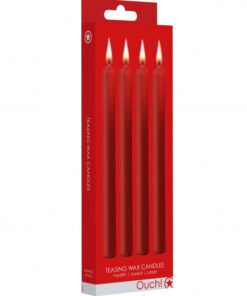 Teasing Wax Candles Large - Parafin - 4-pack - Red