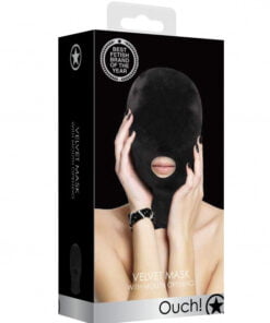 Velvet & Velcro Mask with Mouth Opening